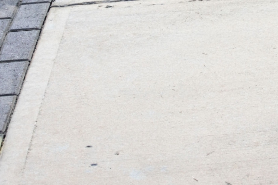 After pressure washing — clean bright surface
